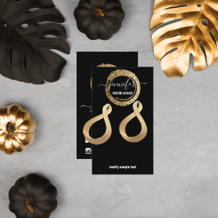 Logo Custom Jewelry Kaart Social Media Black Golde Visitekaartje