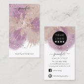Logo Custom Jewelry Kaart Social Media Eggplant Ro Visitekaartje (Voorkant / Achterkant)
