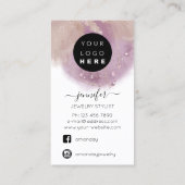 Logo Custom Jewelry Kaart Social Media Eggplant Ro Visitekaartje (Achterkant)