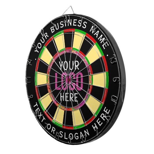Logo & Custom Text Business Company  Dartbord (Voorkant Rechts)