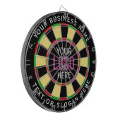 Logo & Custom Text Business Company  Dartbord (Voorkant Links)