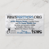 Logo d'A-PAL et carte de visite fait sur commande (Dos)