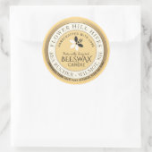 Logo d'abeilles et de fleurs Étiquette de cire d'a (Sac)