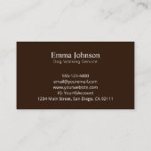 Logo Dachshund moderne Cartes de visite de marche  (Dos)