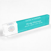 Logo d'affaires Aqua Turquoise Desk Plaque d'ident
