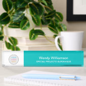 Logo d'affaires Aqua Turquoise Desk Plaque d'ident