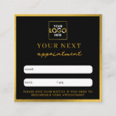 Logo d'affaires Beauté Carte de rendez-vous Black  (Devant)