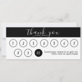 LOGO D'AFFAIRES BLANC NOIR MODERNE 10 CARTE DE LOY (Dos)