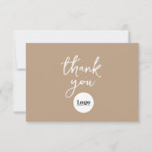 Logo d'affaires Light Mocha Carte de remerciements (Devant)