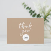 Logo d'affaires Light Mocha Carte de remerciements (Debout devant)