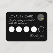 LOGO D'AFFAIRES NOIRES 5 PUNCH REWARD CARTE DE LOY (Devant)