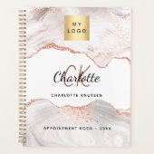 Logo d'agate d'or rose monogramme entreprise 2026 (Devant)