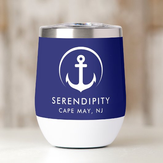 Logo d'Ancre moderne Bateau bleu marine