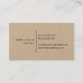 Logo d'ancre rustique carte de visite kraft (Dos)