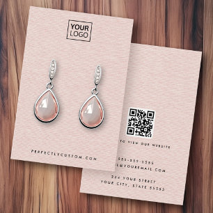 Logo d'apparence de lin rose vierge QR carte d'aff