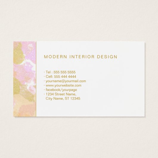 Logo d'aquarelle unique moderne Abstrait Pink Gold (Dos)