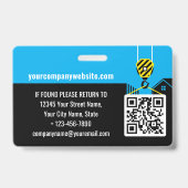 Logo de badge de visiteur Construction chantier bl (Arrière)