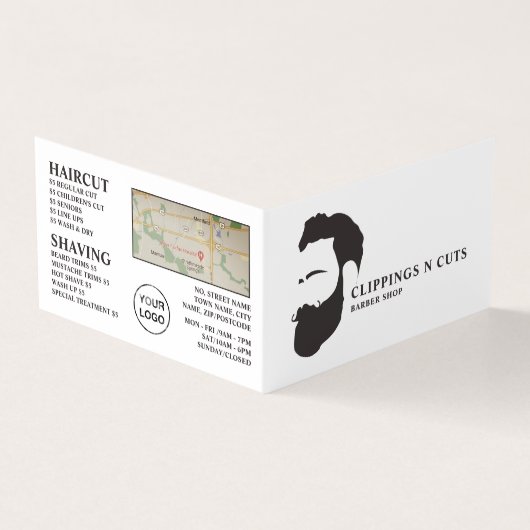 Logo de barbe, Barbiers pour hommes, carte de fidé (Extérieur)