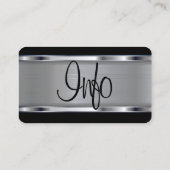 Logo de barbier noir et argent carte de visite (Dos)