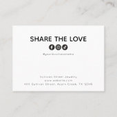Logo de bijoux Partagez la carte Love Insert (Dos)