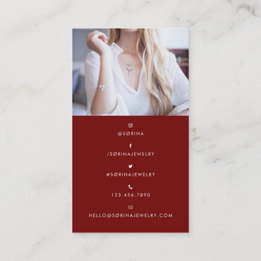 Logo de bijoux Sørina Ruby Carte de visite (Dos)