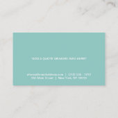 LOGO DE BOUTEILLE DE VIN (AQUA) Carte de visite (Dos)