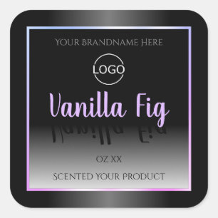 Logo de cadre lumineux Étiquette noir et blanc