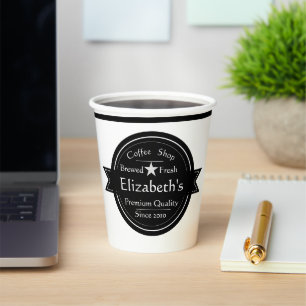 Logo de café personnalisé sur gobelets en papier p