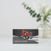 Logo de camion semi-rouge | Carte de visite métall (Debout devant)