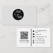 Logo de carte de visite personnalisé, Code Qr, inf (Devant / Derrière)
