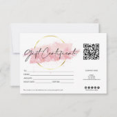 logo de certificat de carte cadeau rose moderne co (Devant)