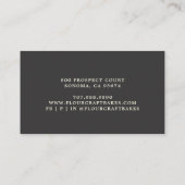 Logo de classique Baker Carte de visite noir (Dos)