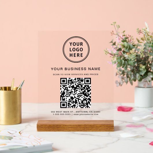 Logo de code QR d'entreprise clair (Mariage)