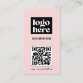 Logo de code QR moderne simple Carte de visite ros (Devant)