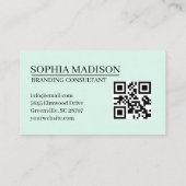 Logo de code QR scannable Carte de visite blanche (Dos)