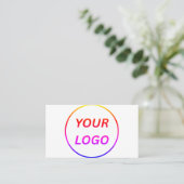 Logo de code QR scannable Carte de visite blanche (Debout devant)
