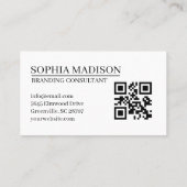 Logo de code QR scannable Carte de visite blanche (Dos)