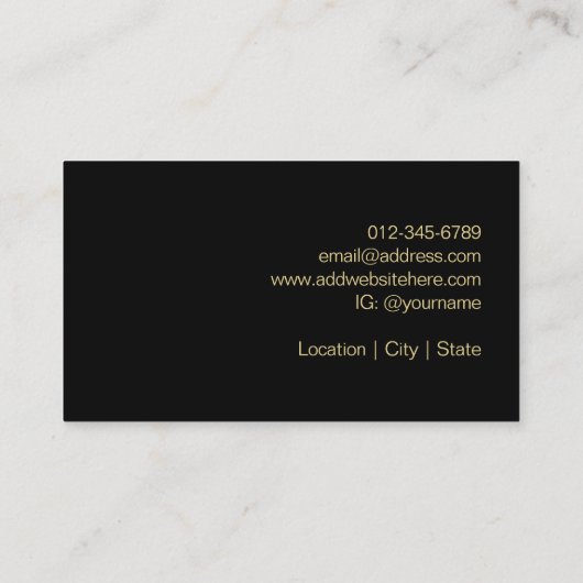 Logo de code QR Simple Black Gold Carte de visite (Dos)