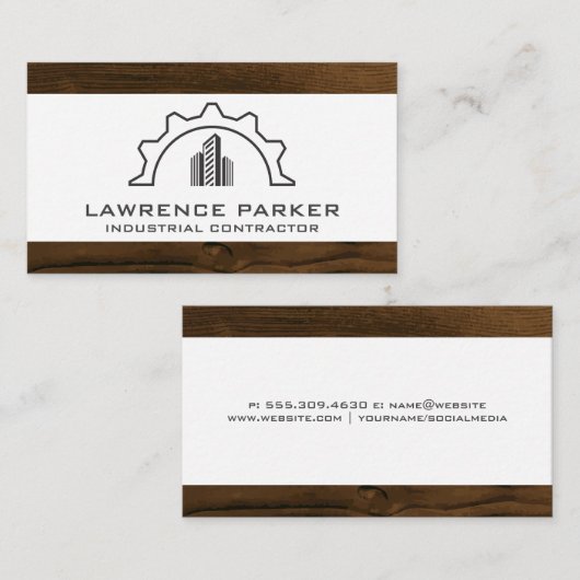 Logo de construction | Carte de visite de coupe en (Devant / Derrière)