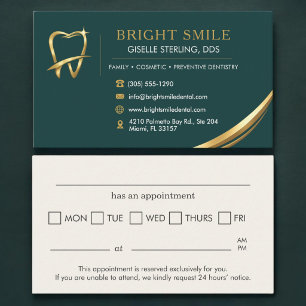 Logo de dentiste moderne Carte de rendez-vous dent