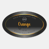 Logo de Étiquette Orange Cadre noir moderne (Devant)