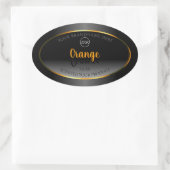 Logo de Étiquette Orange Cadre noir moderne (Sac)