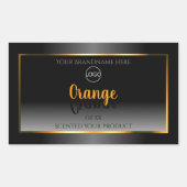 Logo de Étiquette Orange Cadre noir moderne (Devant)