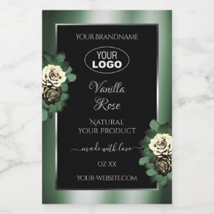 Logo de Étiquettes de produits noirs vert foncé Ro