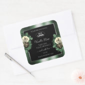 Logo de Étiquettes de produits noirs vert foncé Ro (Enveloppe)