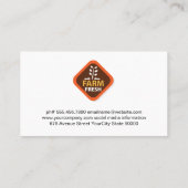 Logo de ferme frais | Carte de visite de tracteur (Dos)
