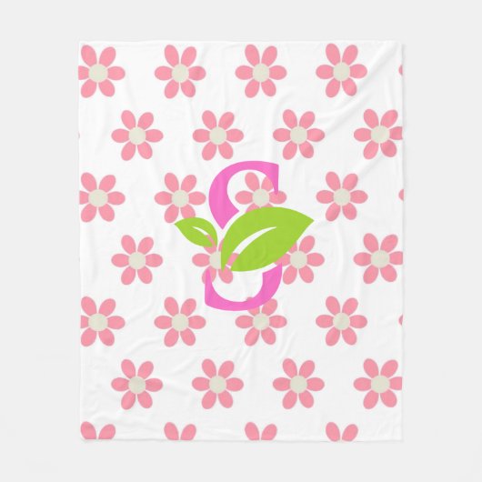 Logo de fleur rose couverture polaire (Devant)