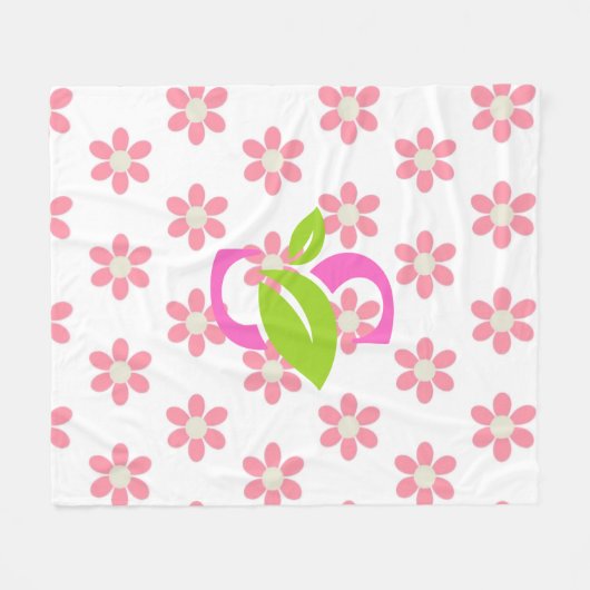 Logo de fleur rose couverture polaire (Devant (Horizontal))