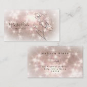 logo de fleur simple ligne carte de visite (Devant / Derrière)