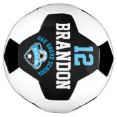 Logo de football - Bleu bébé, noir et blanc (Tourné)